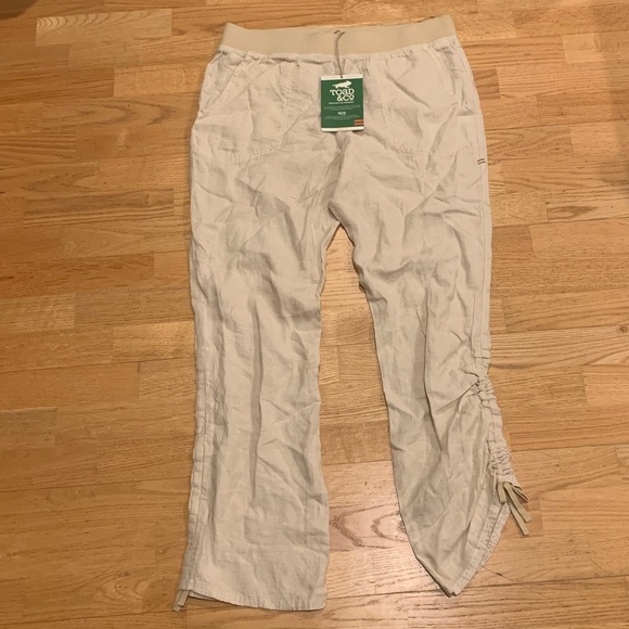 Toad & Co. Lina Linen Pants in Brown Rice Color size XL - Picture 7 of 7